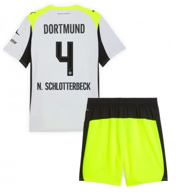 Borussia Dortmund Nico Schlotterbeck #4 Udebanetrøje Børn 2025-26 Kortærmet (+ Korte bukser)